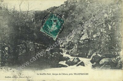 Carte postale ancienne Gorges de l'Alzou — Maleville (Aveyron)