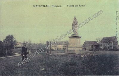 Carte postale ancienne Vierge du Foiral — Maleville (Aveyron)