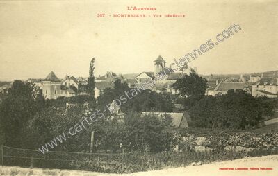 Carte postale ancienne Vue Générale — Montbazens (Aveyron)