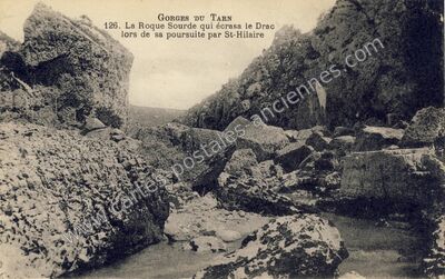 Carte postale ancienne Gorges du Tarn — Mostuéjouls (Aveyron)