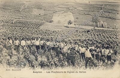 Carte postale ancienne Le Vallon — Naussac (Aveyron)