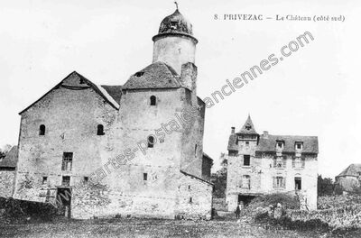 Carte postale ancienne Le Château (côté sud) — Privezac (Aveyron)