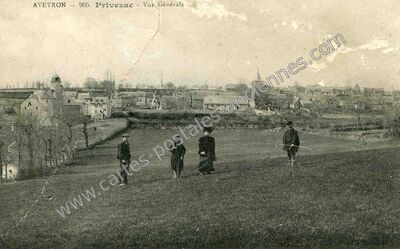 Carte postale ancienne Vue Générale — Privezac (Aveyron)