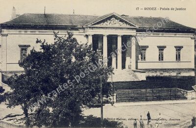 Carte postale ancienne Palais de Justice — Rodez (Aveyron)