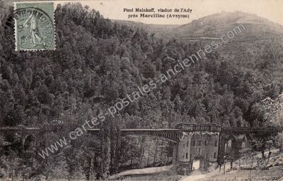 Carte postale ancienne Pont Malakoff — Valady (Aveyron)