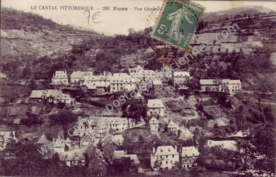 Carte postale ancienne Pons — Saint-Hippolyte (Aveyron)