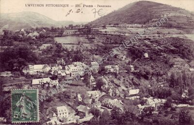 Carte postale ancienne Pons — Saint-Hippolyte (Aveyron)