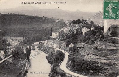 Carte postale ancienne Vue Générale — Saint-Laurent-d'Olt (Aveyron)