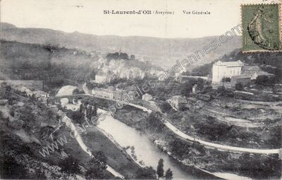 Carte postale ancienne Vue Générale — Saint-Laurent-d'Olt (Aveyron)