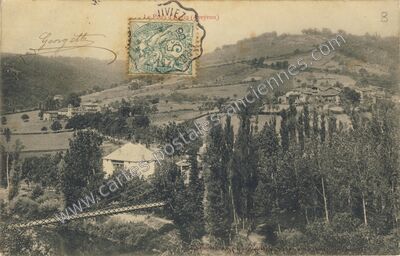 Carte postale ancienne Pont d'Agres — Saint-Parthem (Aveyron)