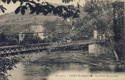 Carte postale ancienne Port d'Agres — Saint-Parthem (Aveyron)