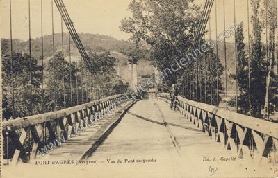 Carte postale ancienne Port d'Agres — Saint-Parthem (Aveyron)