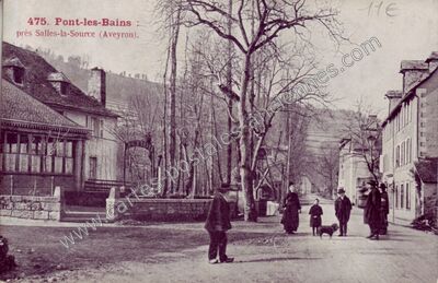 Carte postale ancienne Pont les Bains — Salles-la-Source (Aveyron)
