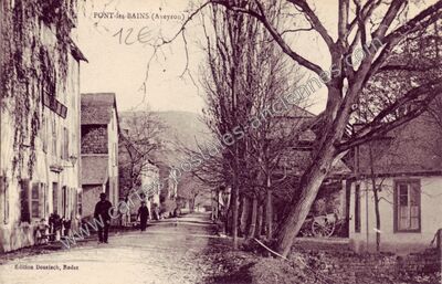 Carte postale ancienne Pont les Bains — Salles-la-Source (Aveyron)