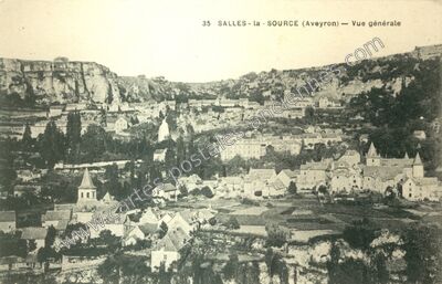 Carte postale ancienne Vue générale — Salles-la-Source (Aveyron)
