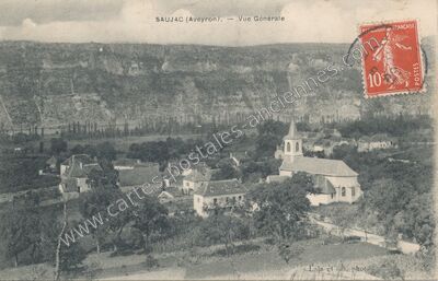 Carte postale ancienne Vue Générale — Saujac (Aveyron)