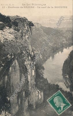 Carte postale ancienne Saut de la Mounine — Saujac (Aveyron)