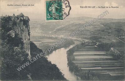 Carte postale ancienne Saut de la Mounine — Saujac (Aveyron)