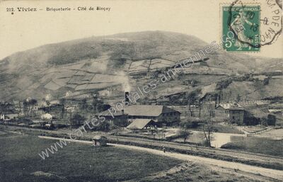 Carte postale ancienne Briqueterie - Cité de Sinçay — Viviez (Aveyron)