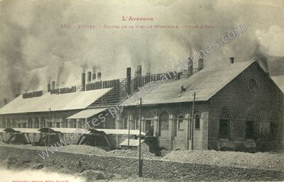 Carte postale ancienne Usines de la Vieille Montagne. - Fours à Zinc — Viviez (Aveyron)