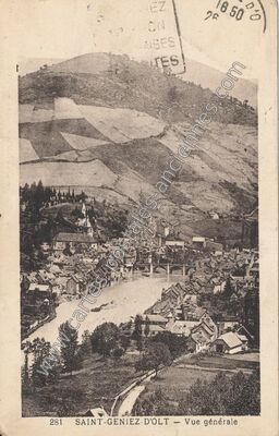 Carte postale ancienne Vue générale — Saint-Geniez-d'Olt (Aveyron)