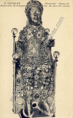 Carte postale ancienne Statue de Sainte-Foy — Conques (Aveyron)
