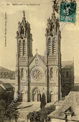 Carte postale ancienne La Cathédrale — Espalion (Aveyron)