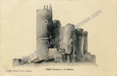 Carte postale ancienne Le Château — Najac (Aveyron)