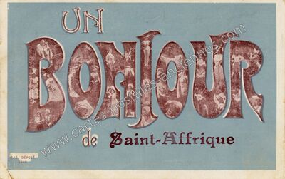 Carte postale ancienne Un Bonjour — Saint-Affrique (Aveyron)