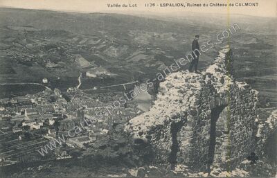 Carte postale ancienne Chateau de Calmont — Espalion (Aveyron)