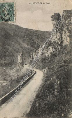 Carte postale ancienne Gorges du Lot — Florentin-la-Capelle (Aveyron)