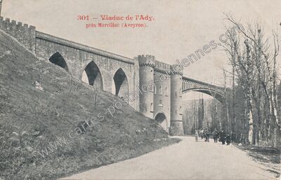 Carte postale ancienne Viaduc d'Ady — Valady (Aveyron)