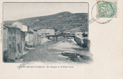 Carte postale ancienne La Sorgue et le Pont Neuf — Saint-Affrique (Aveyron)