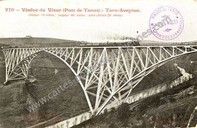 Carte postale ancienne Pont de Tanus — Tauriac-de-Naucelle (Aveyron)