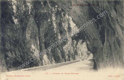 Carte postale ancienne Gorges de St Georges — Axat (Aude)