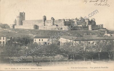 Carte postale ancienne Cité de Carcassonne. - Vue générale Nord-Est — Carcassonne (Aude)