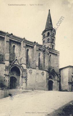 Carte postale ancienne Eglise St-Michel — Castelnaudary (Aude)