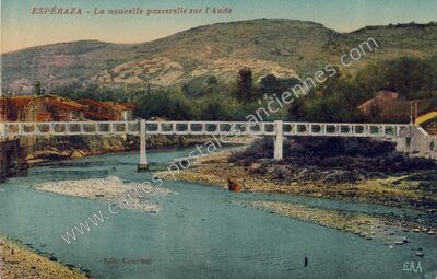 Carte postale ancienne La nouvelle passerelle sur l'Aude — Espéraza (Aude)