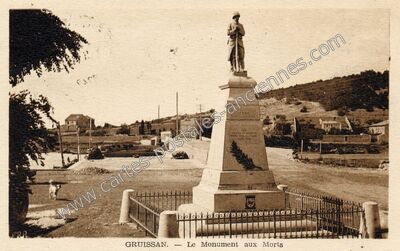 Carte postale ancienne Le Monument aux Morts — Gruissan (Aude)