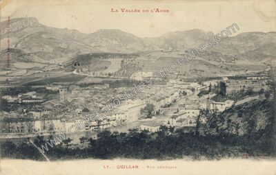 Carte postale ancienne La Vallée de l'Aude — Quillan (Aude)