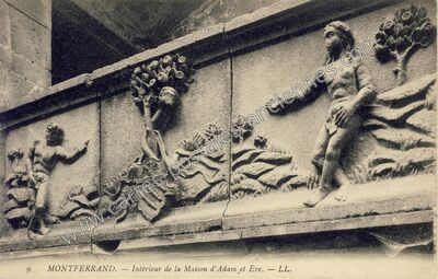 Carte postale ancienne Intérieur de la Maison d'Adam et Ève — Montferrand (Aude)