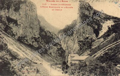 Carte postale ancienne Gorges St Georges — Axat (Aude)
