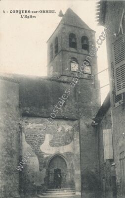 Carte postale ancienne L'Eglise — Conques-sur-Orbiel (Aude)