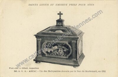 Carte postale ancienne Saints Lucius et Emerite — Abzac (Charente)