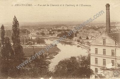Carte postale ancienne Vue sur la Charente et le Faubourg de l'Houmeau — Angoulême (Charente)