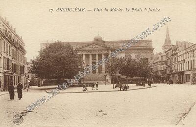 Carte postale ancienne Place du Murier. Le Palais de Justice — Angoulême (Charente)