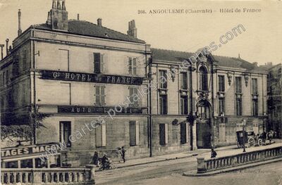 Carte postale ancienne Hôtel de France — Angoulême (Charente)