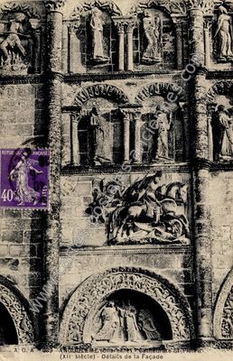 Carte postale ancienne Cathédrale St-Pierre (XIIe siècle) - Détails de la Façade — Angoulême (Charente)