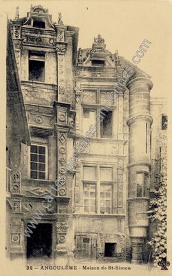 Carte postale ancienne Maison de St-Simon — Angoulême (Charente)