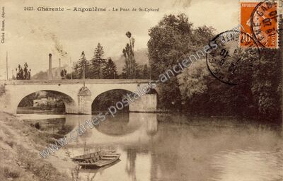 Carte postale ancienne Charente - Le Pont de St-Cybard — Angoulême (Charente)
